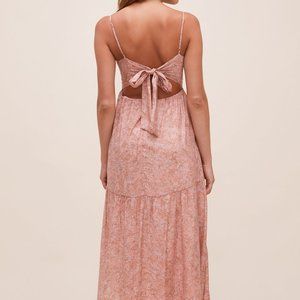 Astr the Label Ursa Tie Back Floral Midi Dress